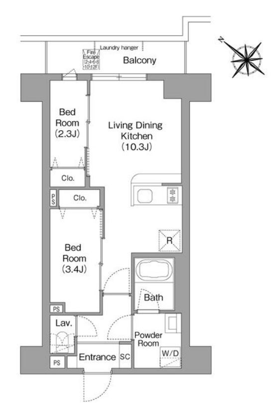 コンフォリア・リヴ豊洲キャナル　311号室　間取り