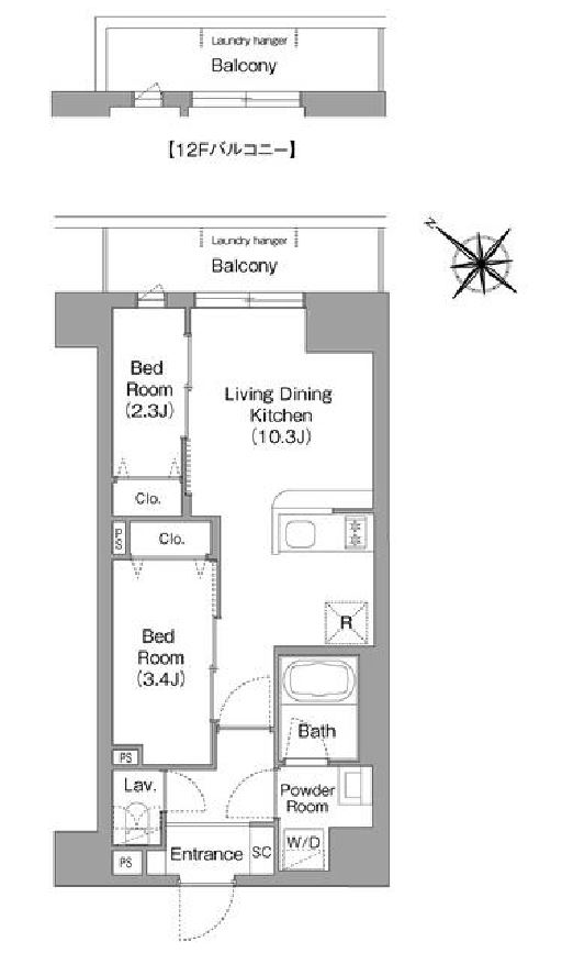 コンフォリア・リヴ豊洲キャナル　310号室　間取り