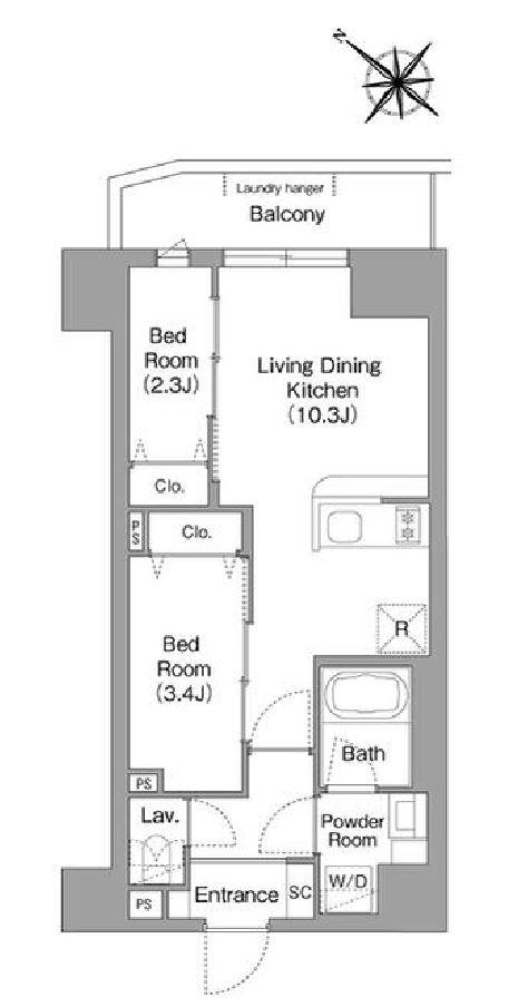 コンフォリア・リヴ豊洲キャナル　309号室　間取り