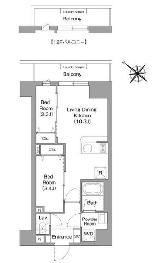 コンフォリア・リヴ豊洲キャナル　609号室　間取り