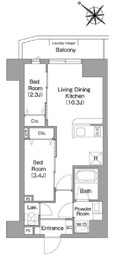 コンフォリア・リヴ豊洲キャナル　608号室　間取り