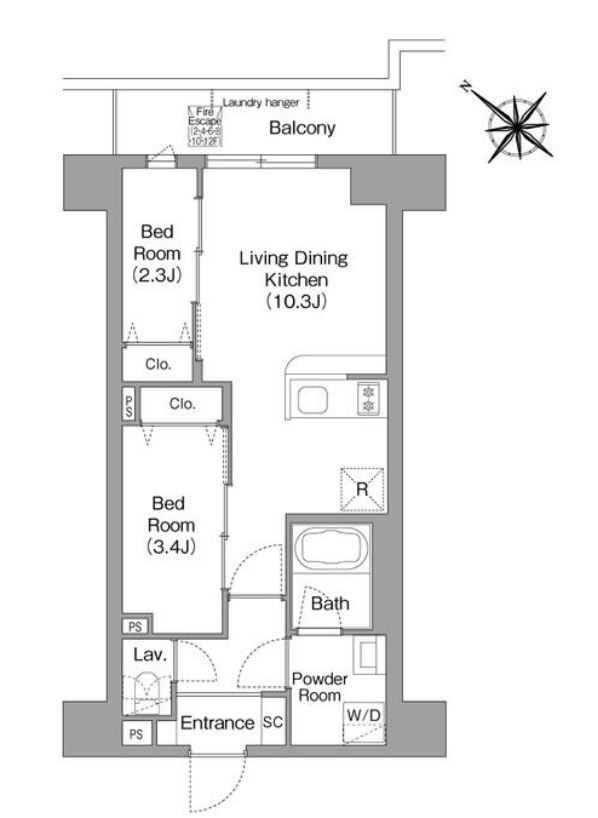 コンフォリア・リヴ豊洲キャナル　1206号室　間取り