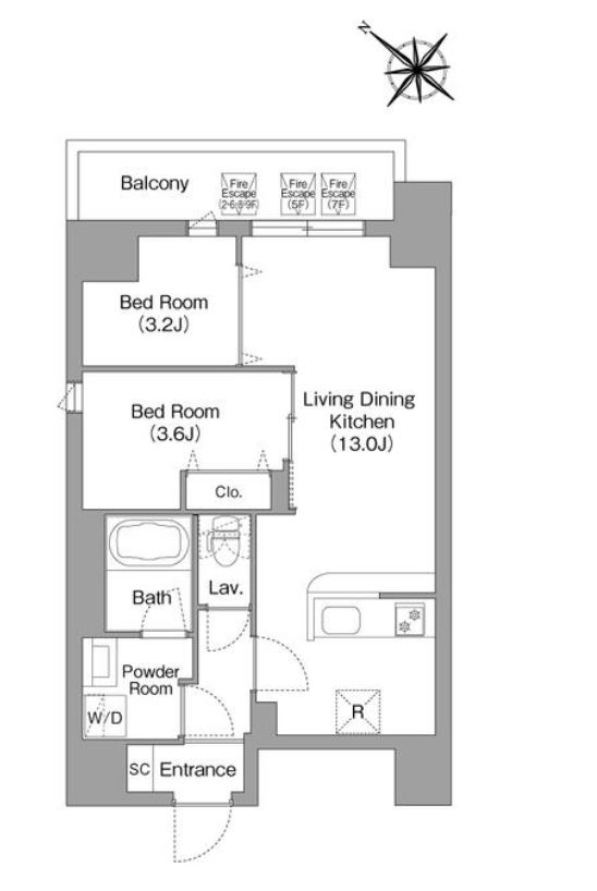 コンフォリア・リヴ豊洲キャナル　607号室　間取り