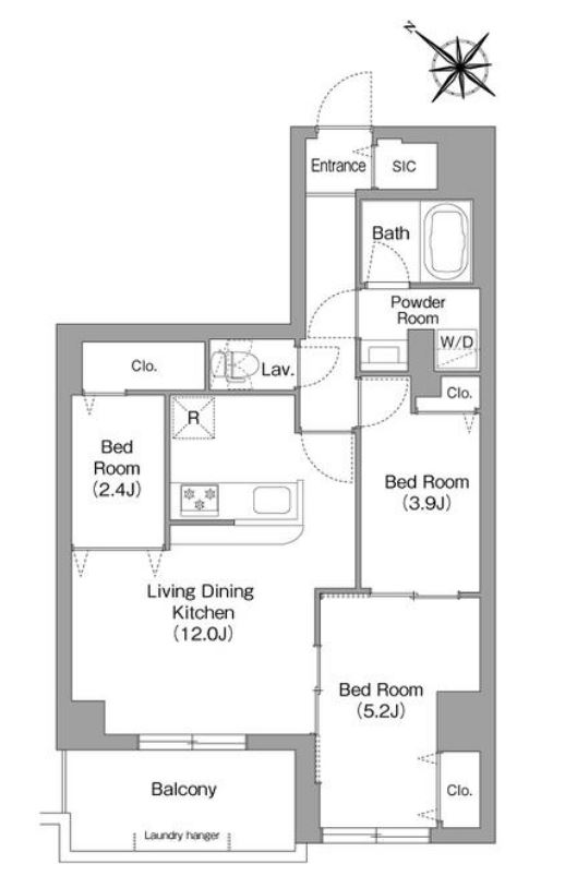 コンフォリア・リヴ豊洲キャナル　1001号室　間取り
