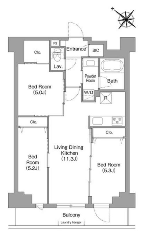 コンフォリア・リヴ豊洲キャナル　405号室　間取り
