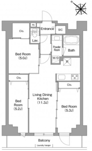 コンフォリア・リヴ豊洲キャナル　205号室　間取り