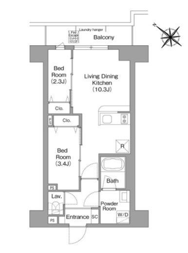 コンフォリア・リヴ豊洲キャナル　311号室　間取り