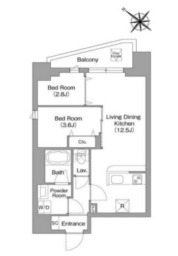 コンフォリア・リヴ豊洲キャナル　407号室　間取り