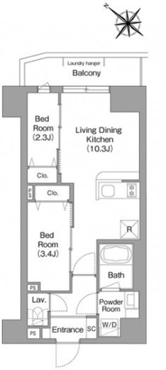 コンフォリア・リヴ豊洲キャナル　410号室　間取り