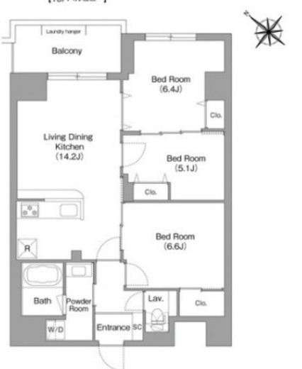 コンフォリア・リヴ豊洲キャナル　411号室　間取り