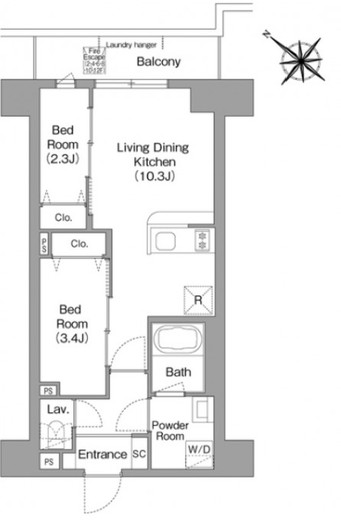 コンフォリア・リヴ豊洲キャナル　510号室　間取り