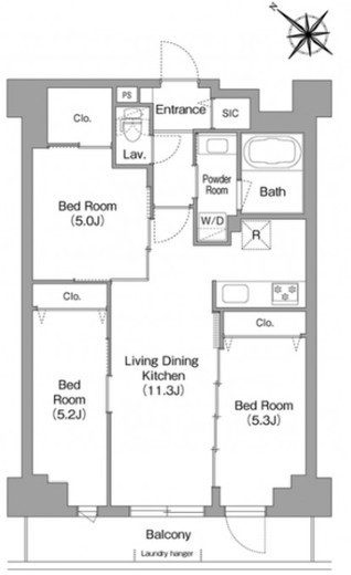 コンフォリア・リヴ豊洲キャナル　605号室　間取り