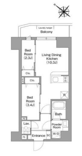 コンフォリア・リヴ豊洲キャナル　608号室　間取り