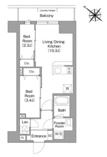コンフォリア・リヴ豊洲キャナル　609号室　間取り
