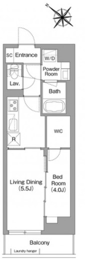 コンフォリア・リヴ豊洲キャナル　802号室　間取り