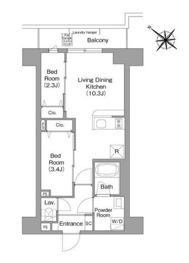 コンフォリア・リヴ豊洲キャナル　909号室　間取り