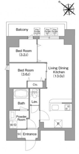 コンフォリア・リヴ豊洲キャナル　308号室　間取り