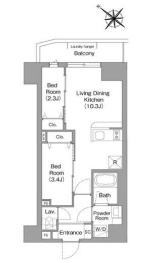 コンフォリア・リヴ豊洲キャナル　409号室　間取り