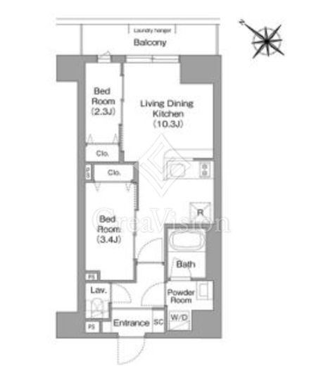 コンフォリア・リヴ豊洲キャナル　709号室　間取り