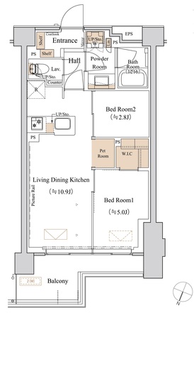 ブランシエスタ西馬込　211号室　間取り
