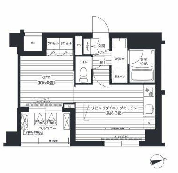 Arbre深川　302号室　間取り