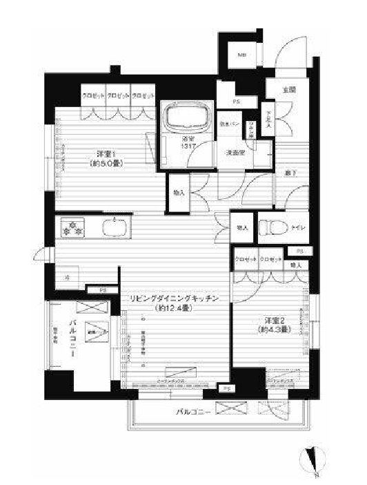 Arbre深川　404号室　間取り