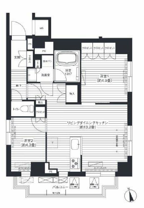 Arbre深川　201号室　間取り