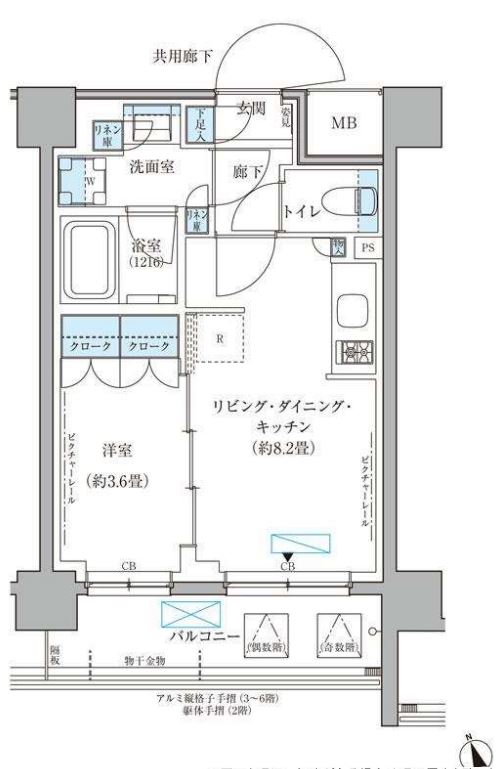 パークアクシス文京本郷　224号室　間取り