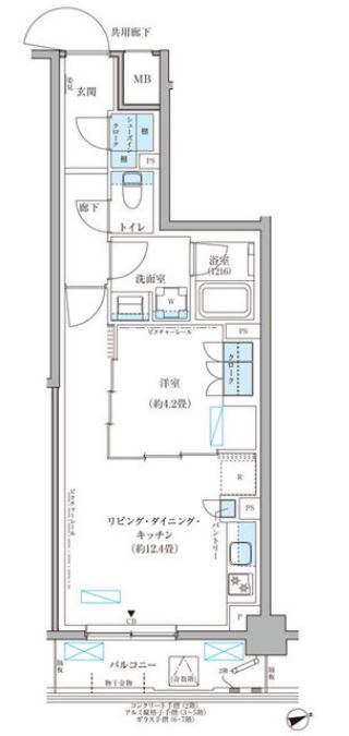 パークアクシス文京本郷　412号室　間取り