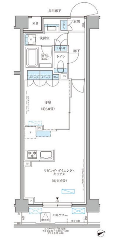 パークアクシス文京本郷　413号室　間取り