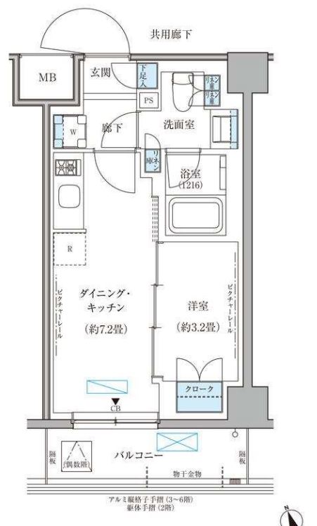 パークアクシス文京本郷　419号室　間取り