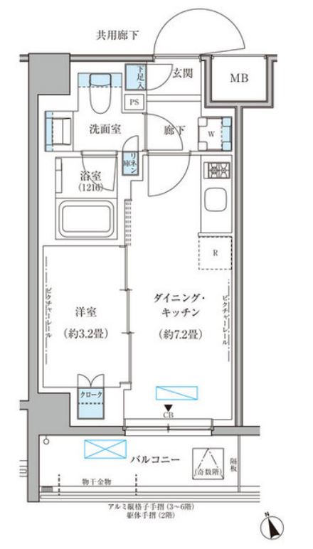 パークアクシス文京本郷　616号室　間取り