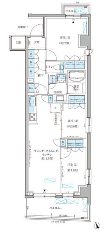 パークアクシス文京本郷　501号室　間取り