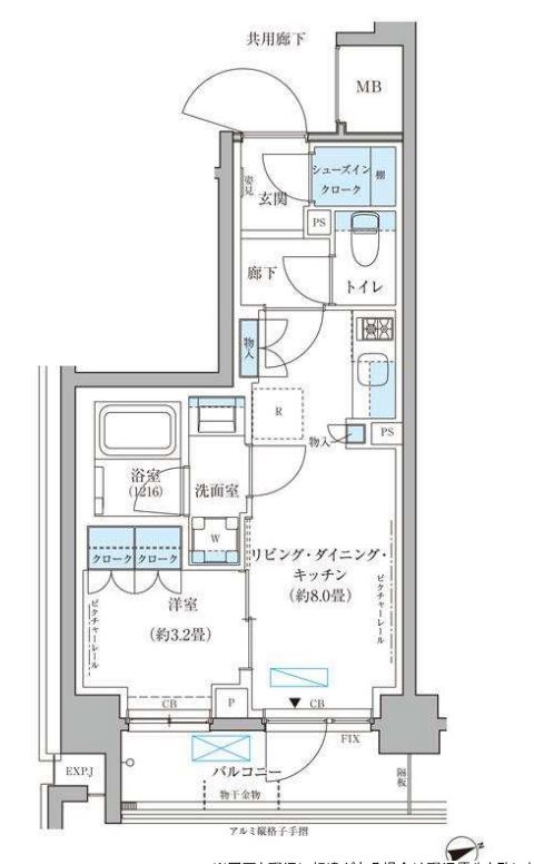 パークアクシス文京本郷　406号室　間取り