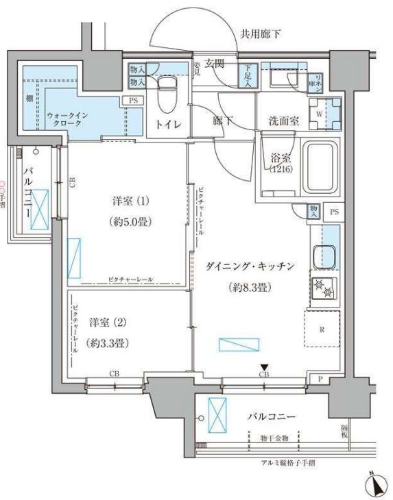 パークアクシス文京本郷　422号室　間取り