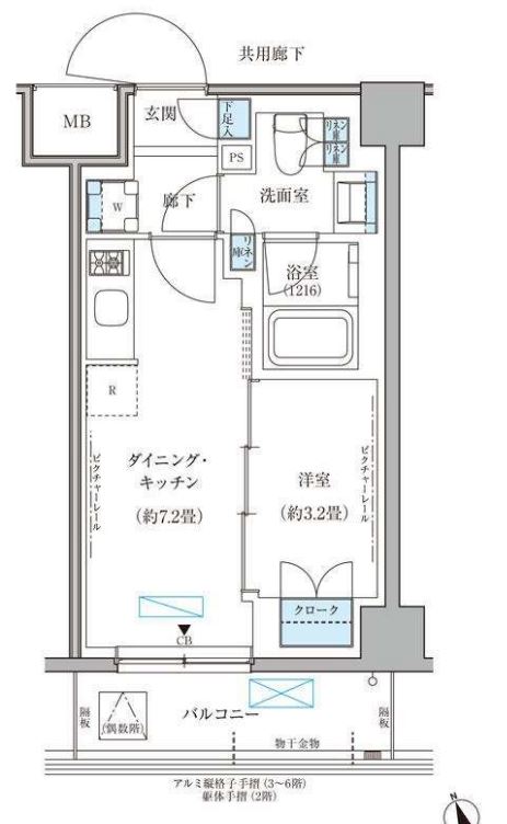 パークアクシス文京本郷　222号室　間取り