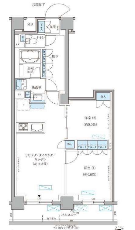 パークアクシス文京本郷　214号室　間取り