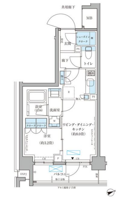 パークアクシス文京本郷　206号室　間取り