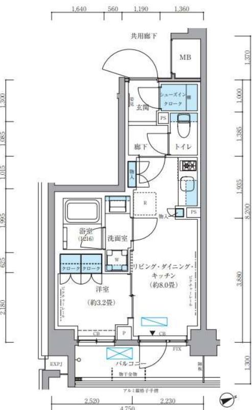 パークアクシス文京本郷　505号室　間取り