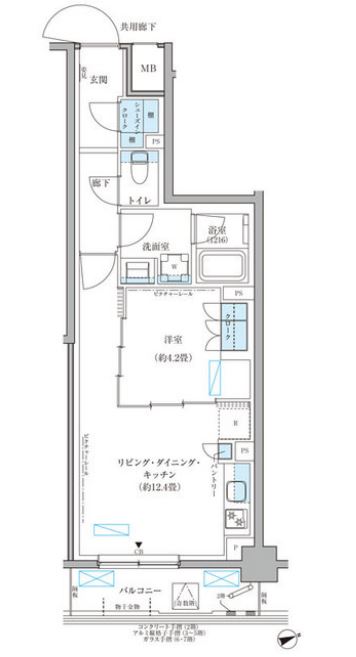 パークアクシス文京本郷　610号室　間取り