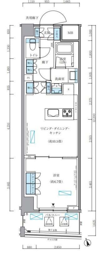 パークアクシス文京本郷　502号室　間取り