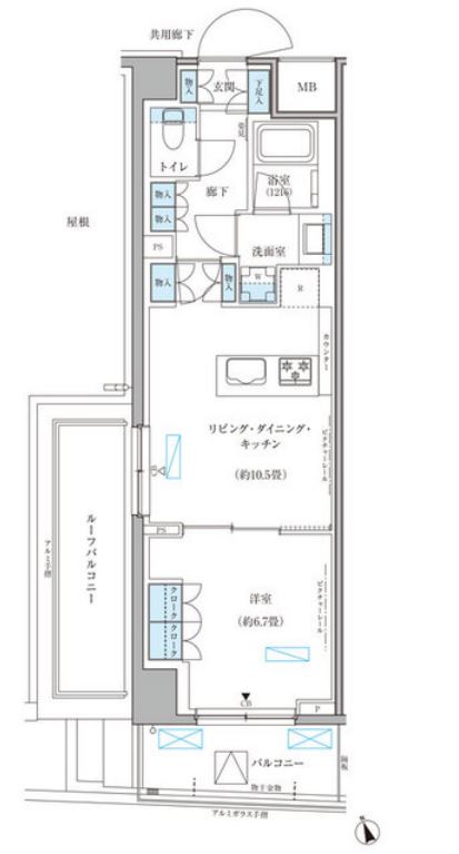 パークアクシス文京本郷　702号室　間取り