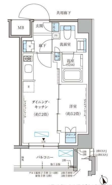 パークアクシス文京本郷　417号室　間取り