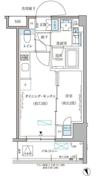 パークアクシス文京本郷　425号室　間取り