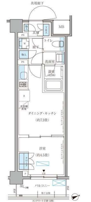 パークアクシス文京本郷　318号室　間取り