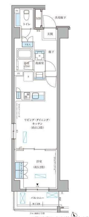 パークアクシス文京本郷　205号室　間取り