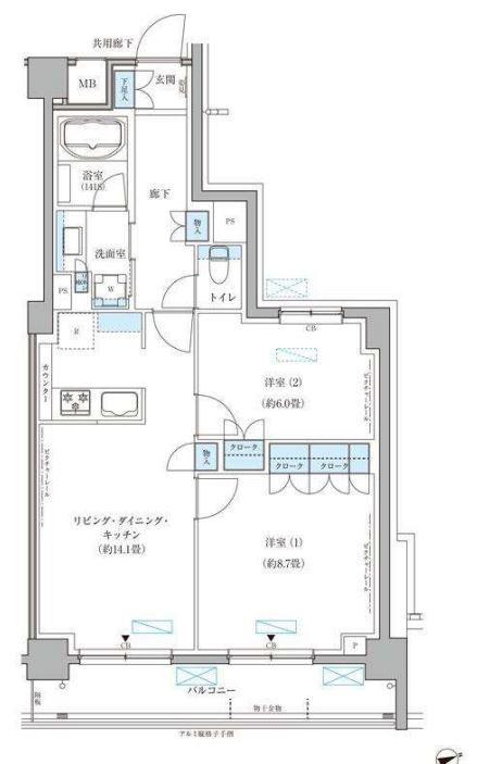 パークアクシス文京本郷　514号室　間取り