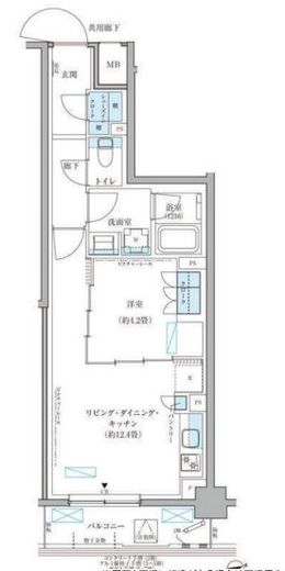 パークアクシス文京本郷　412号室　間取り