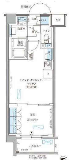 パークアクシス文京本郷　416号室　間取り