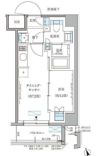 パークアクシス文京本郷　220号室　間取り